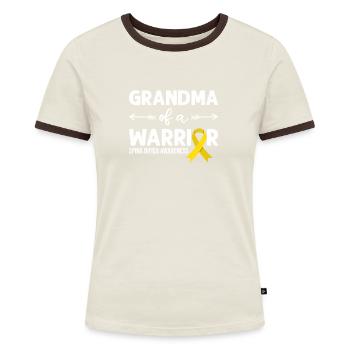 Grand-mère d’un guerrier, ruban jaune spina bifida - T-shirt contrasté Femme - bleu/blanc - Devant