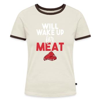 BBQ Grill Rindfleisch Liebhaber Geschenke - Frauen Kontrast-T-Shirt - Blau/Weiß - Vorne