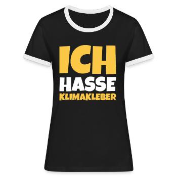 Straße ankleben Protest - Frauen Kontrast-T-Shirt - Schwarz/Weiß - Vorne - Selfina (174cm)