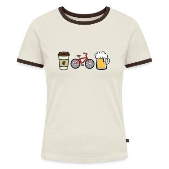 Vélo, le - T-shirt contrasté Femme - bleu/blanc - Devant