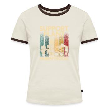 Soutien à la parentalité végétale Lustiger - T-shirt contrasté Femme - bleu/blanc - Devant