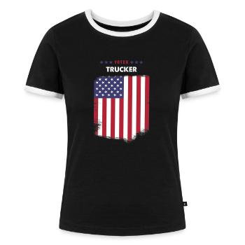 Camionneur électoral - T-shirt contrasté Femme - noir/blanc - Devant - Selfina (174cm)