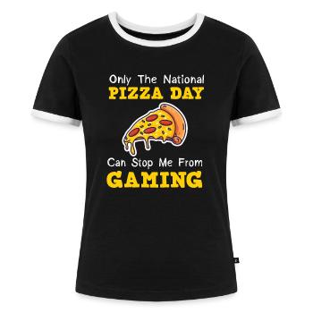 Gamer Geschenk Gaming Spruch für Zocker - Frauen Kontrast-T-Shirt - Schwarz/Weiß - Vorne - Selfina (174cm)