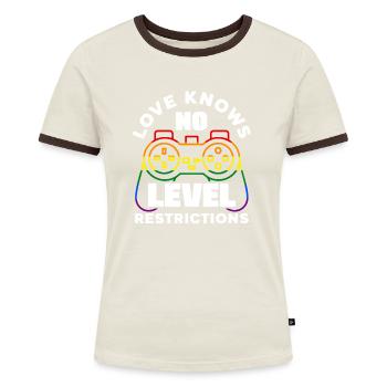Love knows no level restrictions LGBTQ+ Gamer - Women's Ringer T-Shirt - blue/white - Front