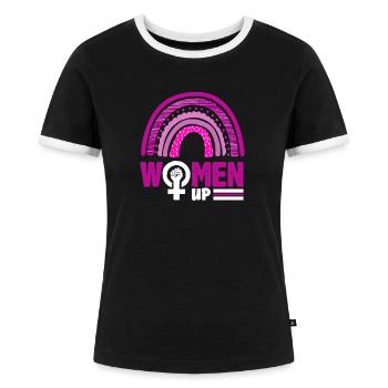 Feminismus Feministin - Frauen Kontrast-T-Shirt - Schwarz/Weiß - Vorne - Selfina (174cm)