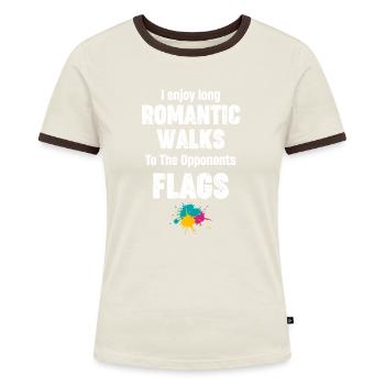 Ich Genieße Lange Romantische Spaziergänge Zum - Frauen Kontrast-T-Shirt - Blau/Weiß - Vorne