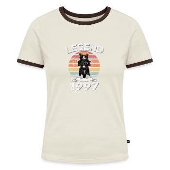 1997 Geburtstag Legend since sunset Teddy - Frauen Kontrast-T-Shirt - Blau/Weiß - Vorne
