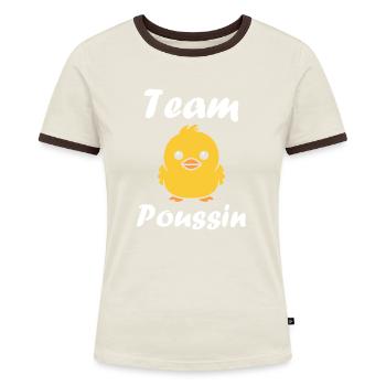 Humour petit poussin - T-shirt contrasté Femme - bleu/blanc - Devant