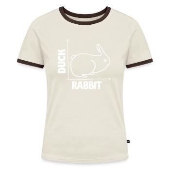 Wittgensteins Hasen-Enten-Illusion - Frauen Kontrast-T-Shirt - Blau/Weiß - Vorne