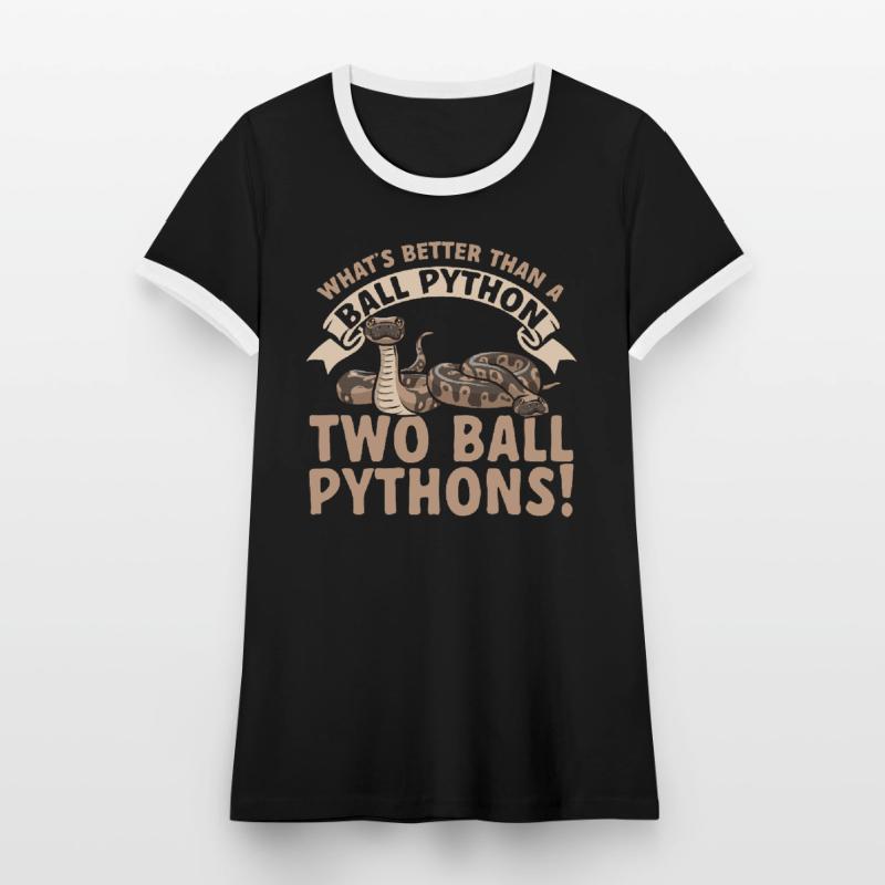 Ball Python Schlange Königspython Frauen Kontrast-T-Shirt