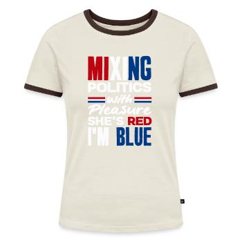 Unis dans l’amour Unité Patriotique Américain - T-shirt contrasté Femme - bleu/blanc - Devant
