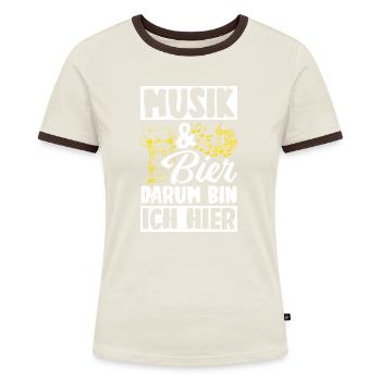 Music & Beer That's why I'm here Booze Drinking Tour Bi - Women's Ringer T-Shirt - blue/white - Front