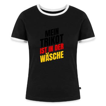 Mein Trikot Ist In Der Wäsche - Frauen Kontrast-T-Shirt - Schwarz/Weiß - Vorne - Selfina (174cm)