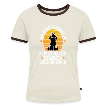 Transformez l’alcool en casse-tête - T-shirt contrasté Femme - bleu/blanc - Devant