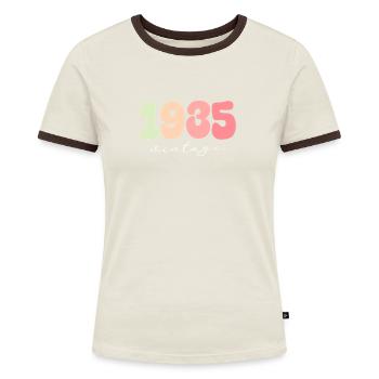 Geburtstag Geburtsjahr 1935 - Frauen Kontrast-T-Shirt - Blau/Weiß - Vorne