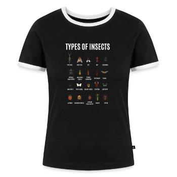 Insekt Arten Naturschutz Umweltschutz Entomologie - Frauen Kontrast-T-Shirt - Schwarz/Weiß - Vorne - Selfina (174cm)