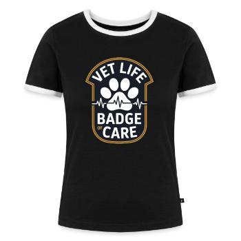 Tierarzte Experte Für Tierärzte - Frauen Kontrast-T-Shirt - Schwarz/Weiß - Vorne - Selfina (174cm)