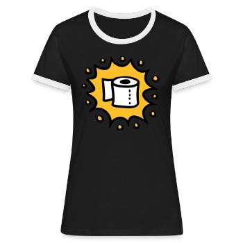 Papier toilette papier toilette papier - T-shirt contrasté Femme - noir/blanc - Devant - Selfina (174cm)