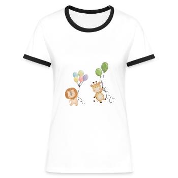 Future Zoologist Birthday Wildlife - T-shirt contrasté Femme - bleu/blanc - Devant
