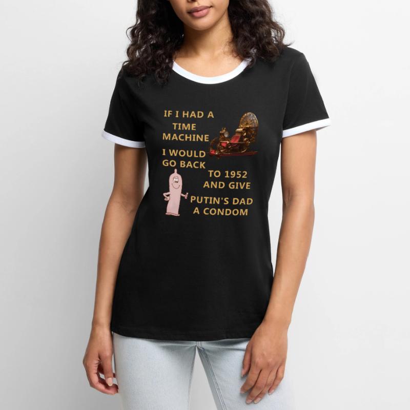 SI J’AVAIS UNE MACHINE À REMONTER LE TEMPS... T-shirt contrasté Femme
