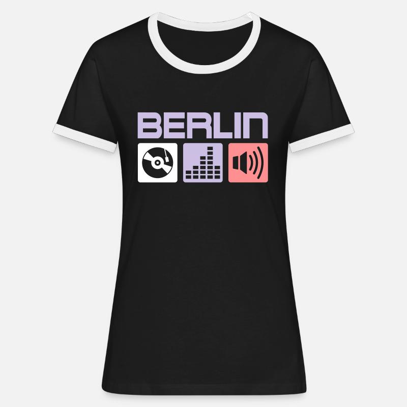 Berlin DJ - Women's Ringer T-Shirt - black/white