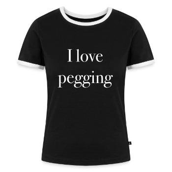 pegging - T-shirt contrasté Femme - noir/blanc - Devant - Selfina (174cm)