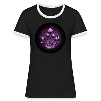Magic mushrooms - Women's Ringer T-Shirt - black/white - Front - Selfina (174cm)