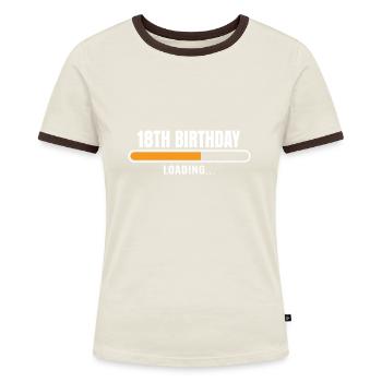 18th birthday - Women's Ringer T-Shirt - blue/white - Front