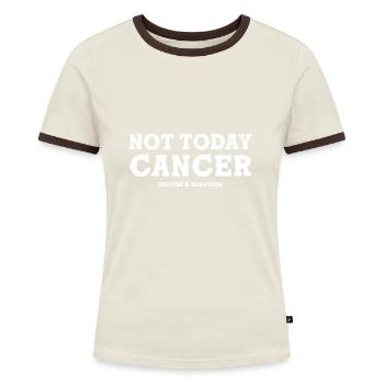 Pas aujourd’hui Combattant contre le cancer et survivant du sein - T-shirt contrasté Femme - bleu/blanc - Devant