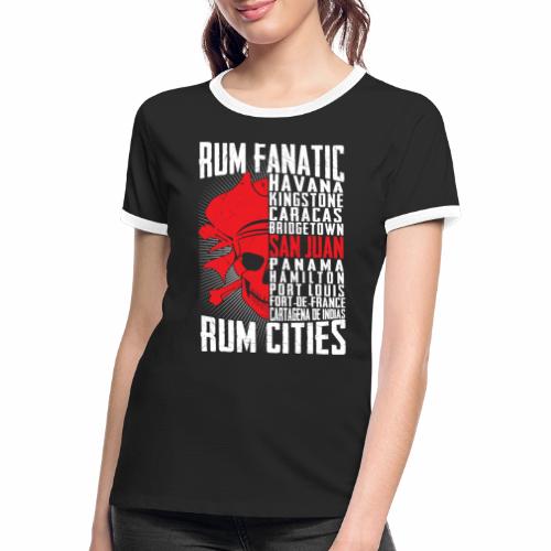 T-shirt Rum Fanatic - San Juan, Puerto Rico - Koszulka damska z kontrastowymi wstawkami