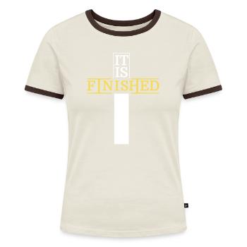 It is finished - Women's Ringer T-Shirt - blue/white - Front