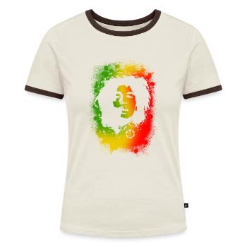 Ondoyance - Schablone rasta - Frauen Kontrast-T-Shirt - Blau/Weiß - Vorne