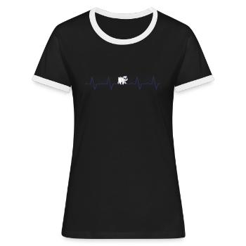 Ours polaire - T-shirt contrasté Femme - noir/blanc - Devant - Selfina (174cm)
