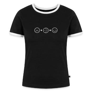 Bogenschießen Bogenschiessen Bogensport - Frauen Kontrast-T-Shirt - Schwarz/Weiß - Vorne - Selfina (174cm)