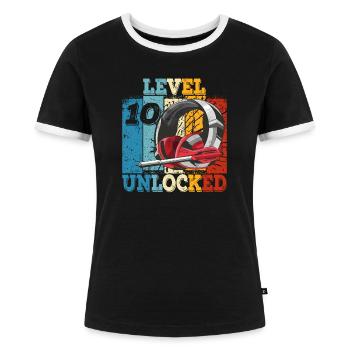 Geburtstag 10 Offizielle Teenager Junge Level 10 - Frauen Kontrast-T-Shirt - Schwarz/Weiß - Vorne - Selfina (174cm)