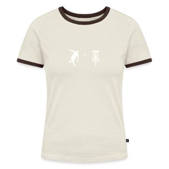 Disc Golf Flugscheibe Discgolfer Geschenk - Frauen Kontrast-T-Shirt - Blau/Weiß - Vorne