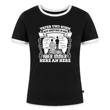 Angeln Vater Sohn Partnerlook - Frauen Kontrast-T-Shirt - Schwarz/Weiß - Vorne - Selfina (174cm)
