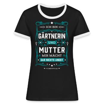 Gärtnerin Lustig Spruch Geschenke für Gärtnerin - Frauen Kontrast-T-Shirt - Schwarz/Weiß - Vorne - Selfina (174cm)