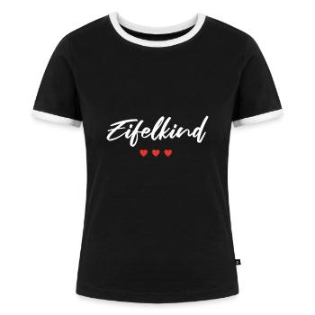 Eifel Kind Eifel Eifel Home Natuur Ahr Vallei Dorp - Vrouwen contrastshirt - zwart/wit - Voor - Selfina (174cm)