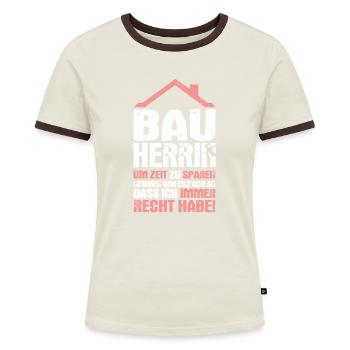 Client house building partner look topping out gift - Women's Ringer T-Shirt - blue/white - Front