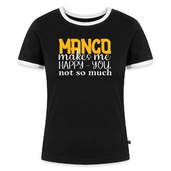 La mangue me rend heureux que tu n’en aies pas autant - T-shirt contrasté Femme - noir/blanc - Devant - Selfina (174cm)