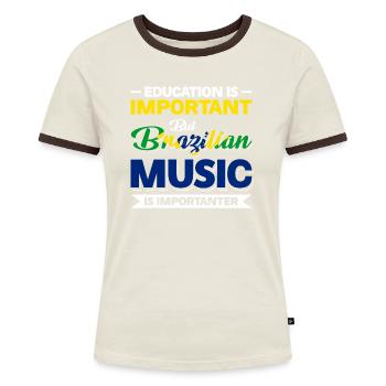 L’éducation est importante, mais la musique brésilienne l’est - T-shirt contrasté Femme - bleu/blanc - Devant