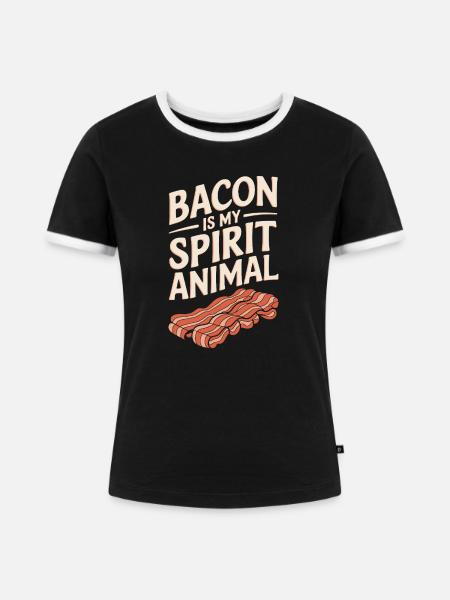 Speck Ist Mein Geisttier - Frauen Kontrast-T-Shirt - Schwarz/Weiß