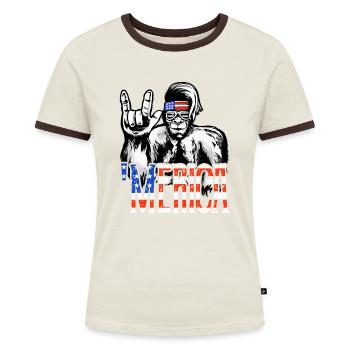 Bigfoot Independence Day America USA - Women's Ringer T-Shirt - blue/white - Front