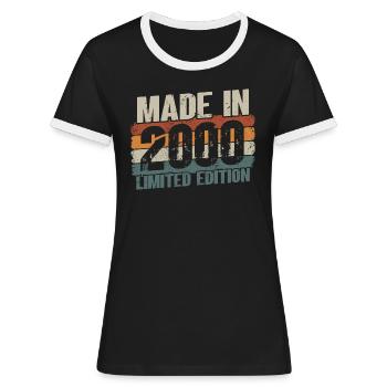 Né en 2000 21 ans - T-shirt contrasté Femme - noir/blanc - Devant - Selfina (174cm)