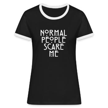Amerikanische Horrorgeschichte Normale Leute erschrecken mich Tate - Frauen Kontrast-T-Shirt - Schwarz/Weiß - Vorne - Selfina (174cm)
