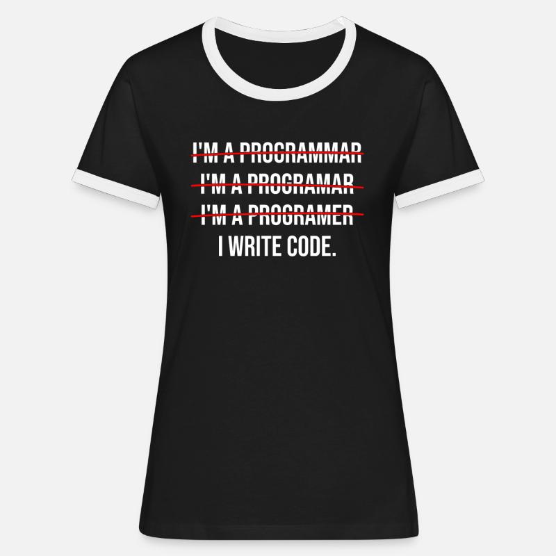 I am a programmer - Women's Ringer T-Shirt - black/white