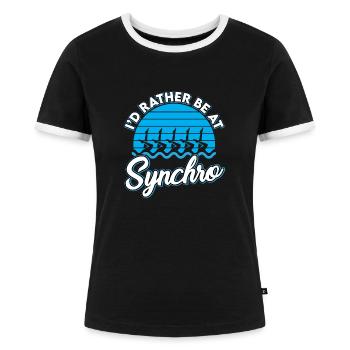 Synchronschwimmen - Frauen Kontrast-T-Shirt - Schwarz/Weiß - Vorne - Selfina (174cm)