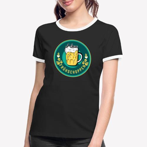 I love Frühschoppen - Frauen Kontrast-T-Shirt