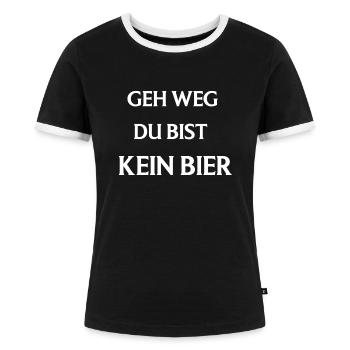Geh weg du bist kein Bier - Mallorca PartyBierzelt - Frauen Kontrast-T-Shirt - Schwarz/Weiß - Vorne - Selfina (174cm)